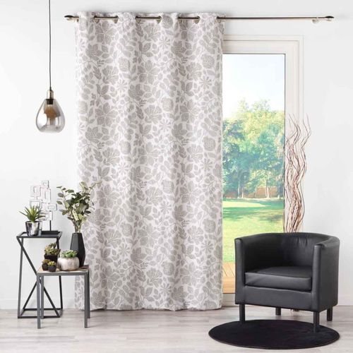 Rideau à Oeillets Imprimé "panachic" 140x240cm Beige