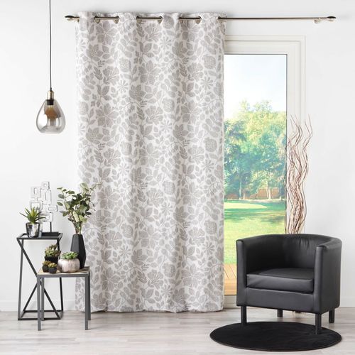 Rideau à Oeillets Imprimé "panachic" 140x240cm Beige