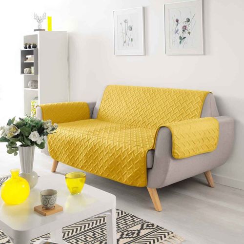 Protège-canapé Matelassé 223 X 179 Cm – Microfibre Unie Lounge Jaune