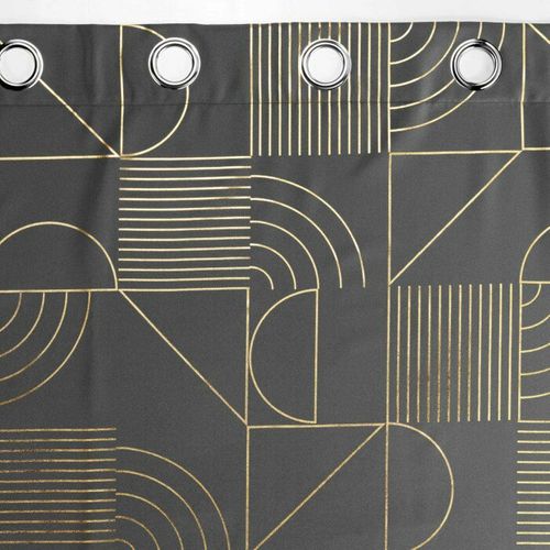 Rideau à Oeillets Imprimé "lineor" 140x260cm Anthracite