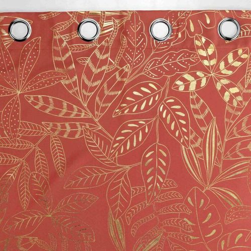 Rideau à Oeillets Imprimé "belflor" 140x260cm Terracotta