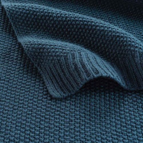 Plaid Tricotine 125x150 Cm Bleu