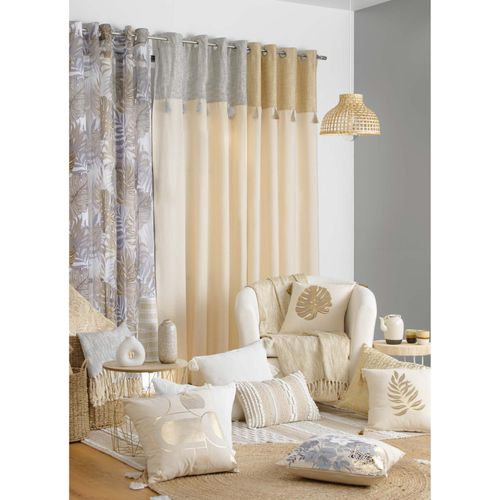 Coussin Déco "blanca" 40x40cm Naturel et Blanc