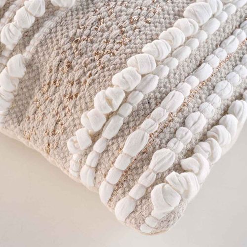 Coussin Déco "blanca" 40x40cm Naturel et Blanc