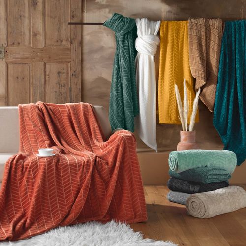 Plaid Flanelle Uni "arya" 180x220cm Naturel