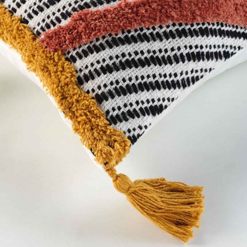 Coussin Déco Imprimé "teranga" 40x40cm Terracotta