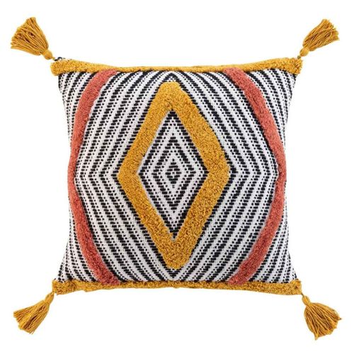 Coussin Déco Imprimé "teranga" 40x40cm Terracotta