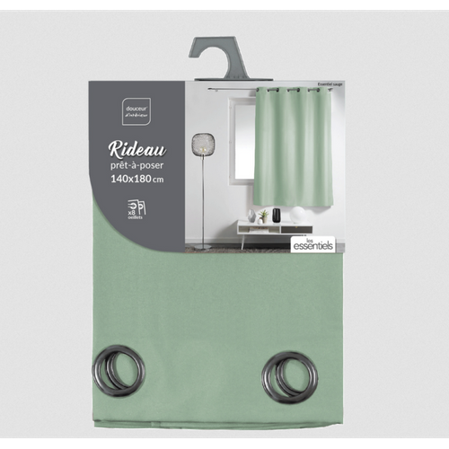 Rideau à Oeillets "essentiel" 140x180cm Sauge