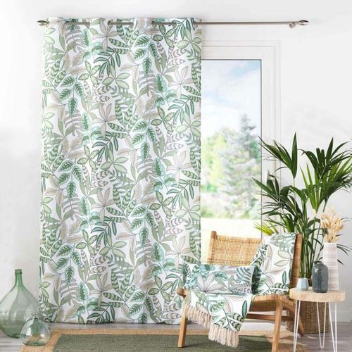 Rideau Tamisant Au Style Végétal - 140 X 260 Cm - Blanc