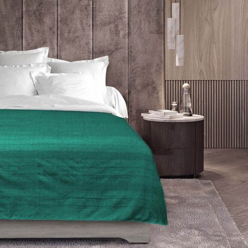 Plaid En Polycoton Émeraude 180x220