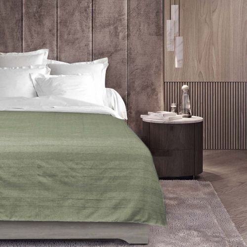 Plaid En Polycoton Sauge 220x240