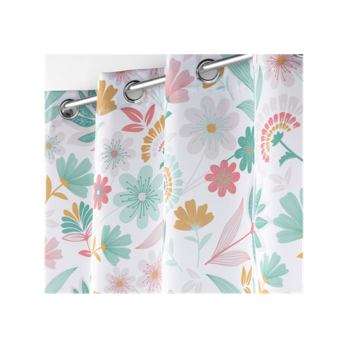 Rideau Tamisant Déco Au Style Folk - 140 X 260 Cm - Blanc