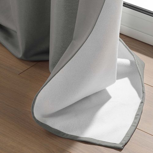 Rideau à Oeillets Occultant Gris 135x260