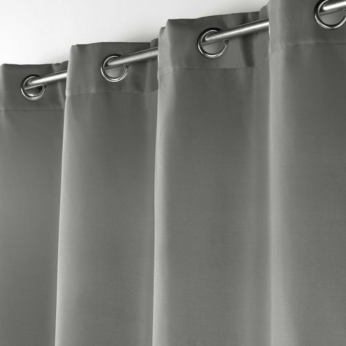 Rideau à Oeillets Occultant Gris 135x260