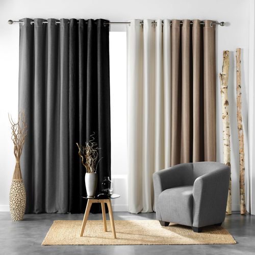 Rideau à Oeillets Occultant Noir 135x240