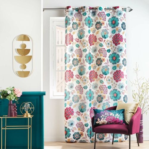 Rideau à Oeillets Imprimé "winteria" 140x260cm Blanc