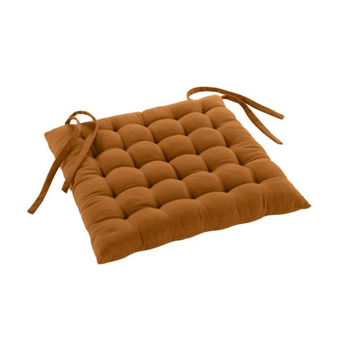 Assise Matelassée En Coton Et Polyester Recyclé - 38x38 Cm - Marron Clair