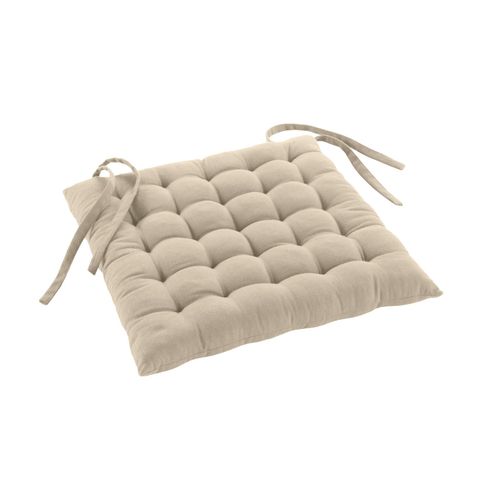 Assise Matelassée En Coton Et Polyester Recyclé - 38x38 Cm - Lin