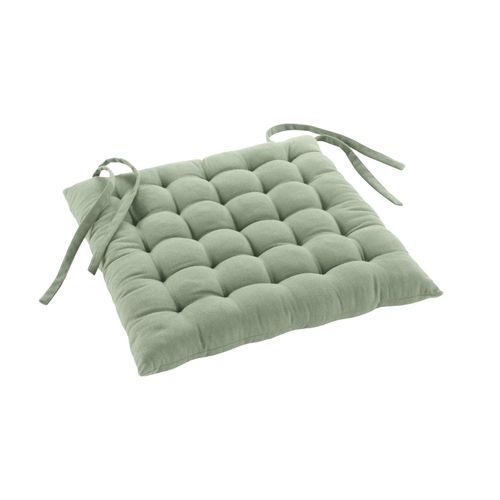 Assise Matelassée En Coton Et Polyester Recyclé - 38x38 Cm - Sauge