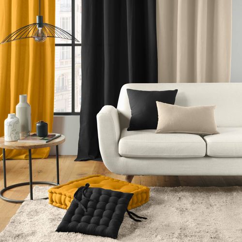 Assise Matelassée En Coton Et Polyester Recyclé - 38x38 Cm - Noir