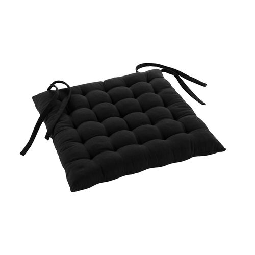 Assise Matelassée En Coton Et Polyester Recyclé - 38x38 Cm - Noir