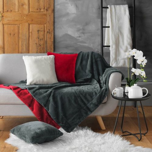 Plaid Imitation Fourrure "caresse" 180x220cm Rouge