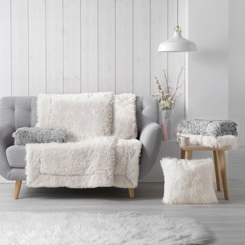 Plaid Imitation Fourrure Uni "marilou" 180x220cm Naturel