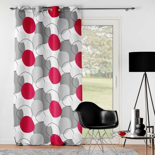 Rideau à Oeillets Imprimé "merlin" 140x260cm Gris