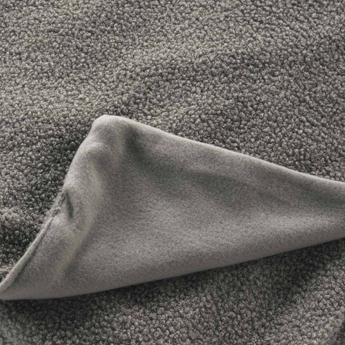 Plaid Bouclette Unie Wooly Gris 125x150 Cm