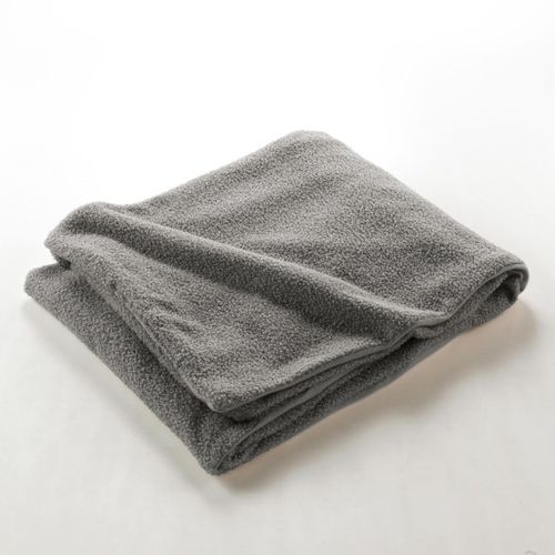 Plaid Bouclette Unie Wooly Gris 125x150 Cm