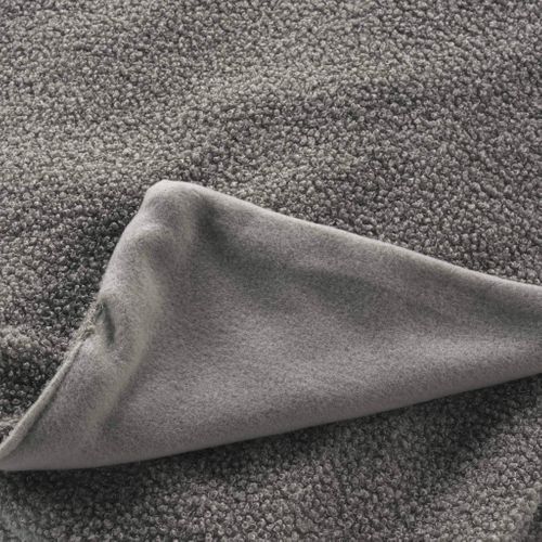 Plaid Bouclette Unie Wooly Gris 125x150 Cm