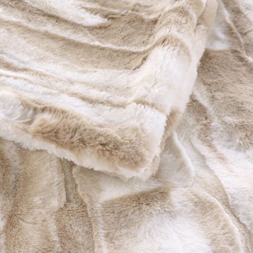 Plaid Imitation Fourrure "cheyenne" 180x220cm Naturel