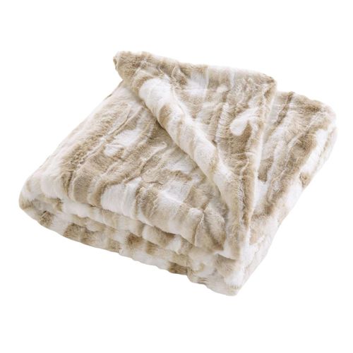 Plaid Imitation Fourrure "cheyenne" 180x220cm Naturel