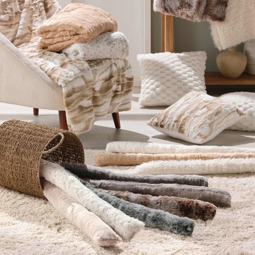 Boudin Bas De Porte Imitation Fourrure "antartic" 80cm Chocolat