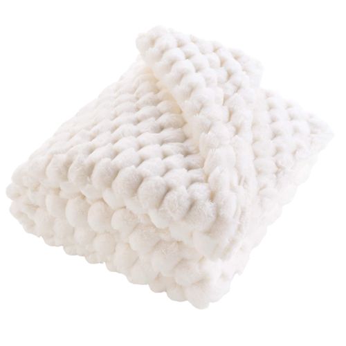 Plaid Imitation Fourrure/sherpa Frosty Blanc 180x220 Cm