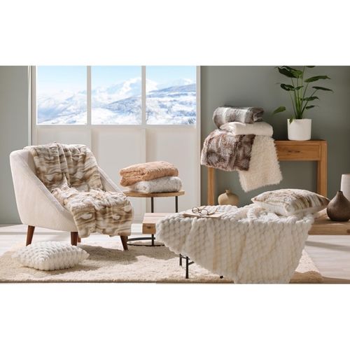 Plaid Imitation Fourrure/sherpa Frosty Blanc 180x220 Cm