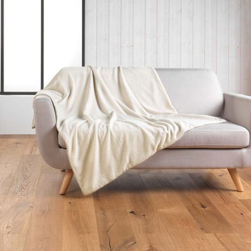 Plaid Bouclette Unie Wooly Naturel 180x220 Cm