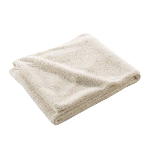 Plaid Bouclette Unie Wooly Naturel 180x220 Cm