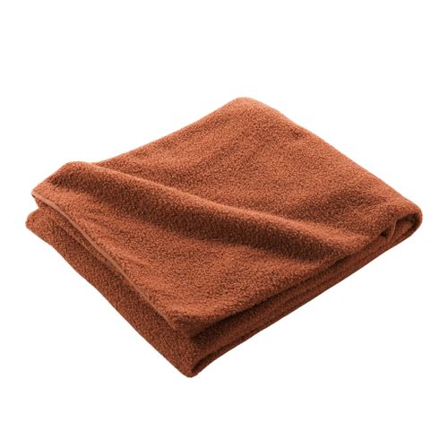 Plaid Bouclette Unie Wooly Terracota 180x220 Cm