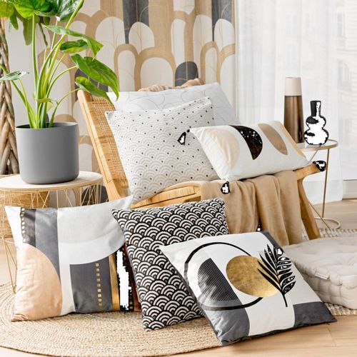 Coussin Déco En Velours "clarity" 45x45cm Multicolore