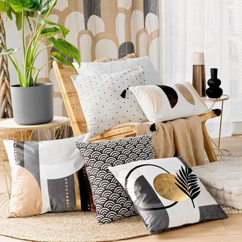 Coussin Déco En Velours "clarity" 45x45cm Multicolore