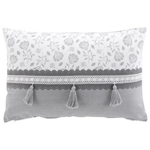Coussin Déhoussable Rectangle Flavie - 40x60 Cm - Gris