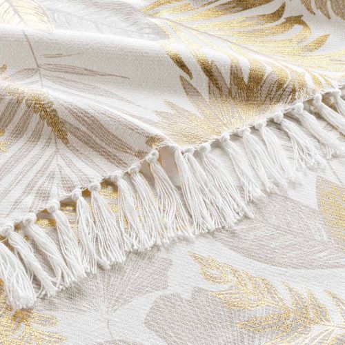 Plaid à Franges Imprimé "melisse" 125x150cm Multicolore