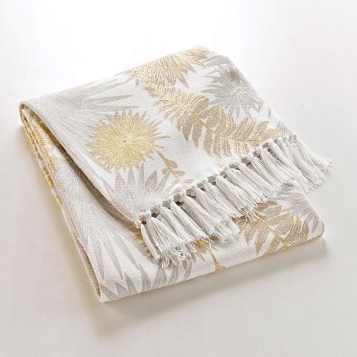 Plaid à Franges Imprimé "melisse" 125x150cm Multicolore