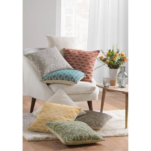 Housse De Coussin Jacquard "vivo" 40x40cm Taupe