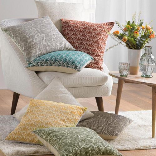 Housse De Coussin Jacquard "echo" 40x40cm Bleu