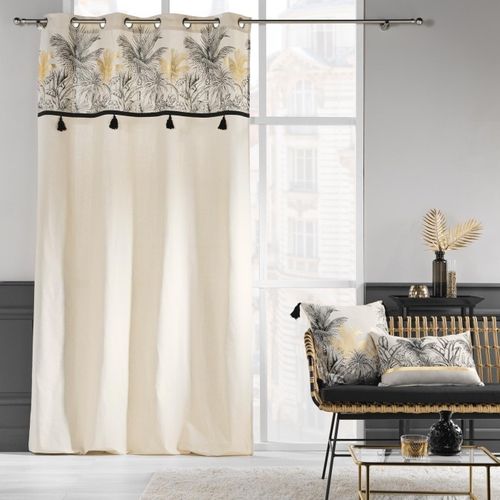 Coussin Déco Imprimé "papaya" 45x45cm Naturel