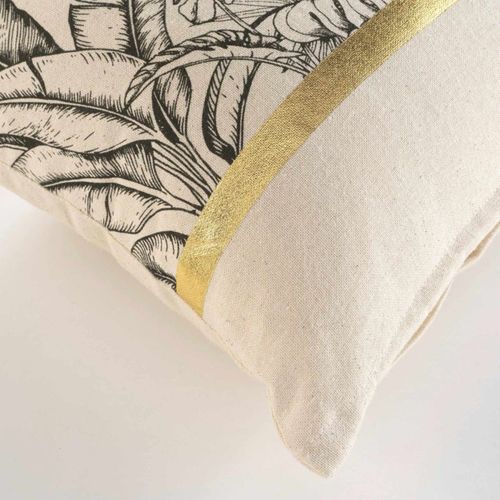 Coussin Déco Imprimé "papaya" 30x50cm Naturel