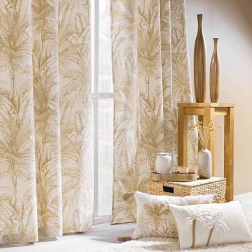 Rideau à Oeillets Imprimé "dune" 140x240cm Naturel