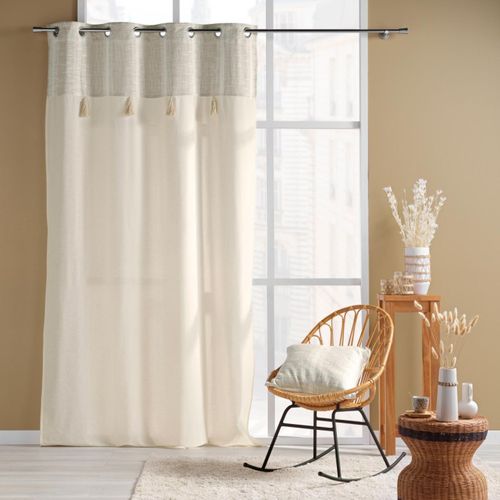 Rideau à Oeillets Island Naturel Avec Top - 140x240 Cm - Naturel